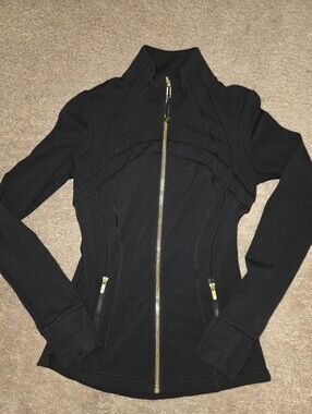 RARE Lululemon Define Jacket Nulu Black Gold Zipper (regular length) 4